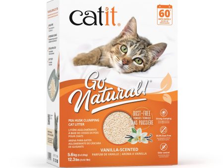 Litière agglomérante Go Natural! Catit, cosses de pois, parfum de vanille, boîte de 14 L Cheap