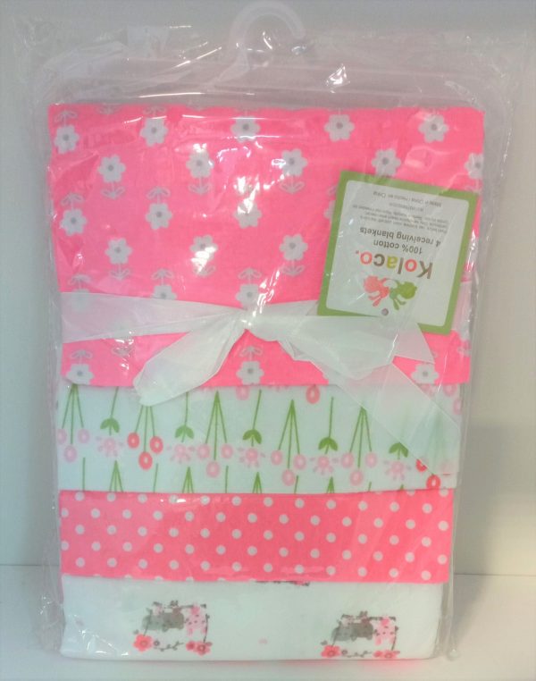 GTBW  Receiving Blanket 4pk Assorted: 100% Cotton Receiving Blanket 4pc Pack Babies are kept warm and snug - SU-2161 Cheap