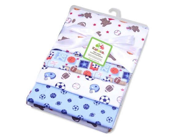 GTBW  Receiving Blanket 4pk Assorted: 100% Cotton Receiving Blanket 4pc Pack Babies are kept warm and snug - SU-2161 Cheap