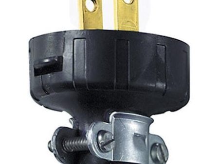 Heavy Duty, Round, 2 Pin Plug with Yellow Inner Belly and Black Outer - 50111 For Sale