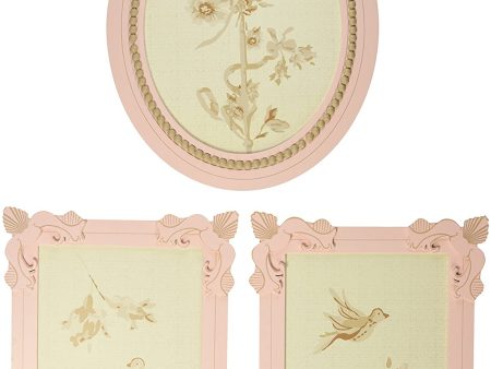 Lambs & Ivy Wall Decor 3pc Little Princess: Perfect combination of a petal pink canvas with intricate embroidery details accented - 528012 Online