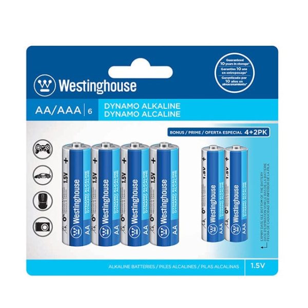 WESTINGHOUSE ALKALINE AAA BATTERY 4PK+2 BONUS, long lasting power, Battery delivers a stable current ideal for high drain devices with dynamic instantaneous power. Ideally for Cameras, Wireless Mouse & Keyboard, Game Controller, Shavers, Toys - R03BP For Sale