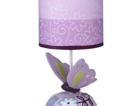 Lambs & Ivy Butterfly Lane Lamp: Lamp Base and Shade comes with an energy efficient light bulb - 551024B Supply