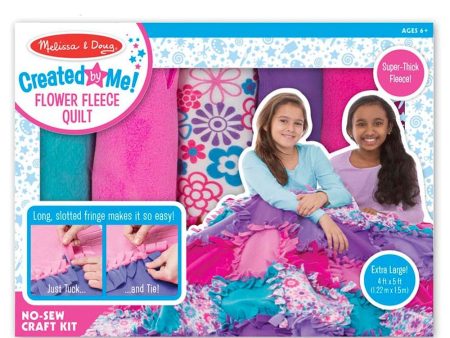 MELISSA & DOUG  Created By Me Flower Fleece Quilt: Knot-together no-sew fleece quilt craft kit with flower pattern and coordinating colors - 8561 For Discount