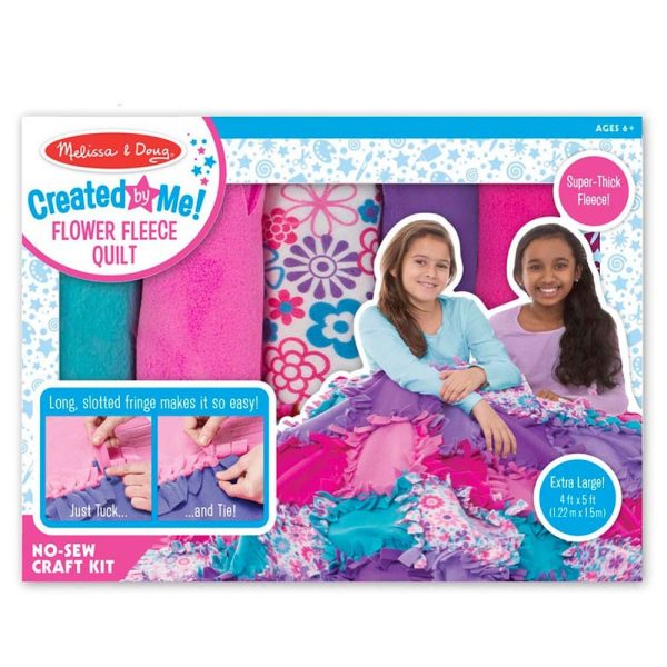 MELISSA & DOUG  Created By Me Flower Fleece Quilt: Knot-together no-sew fleece quilt craft kit with flower pattern and coordinating colors - 8561 For Discount