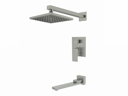 Aquarius Bathtub & Shower Mixer Square with Swivel  Polished Brushed Nickle- T104-BN Online