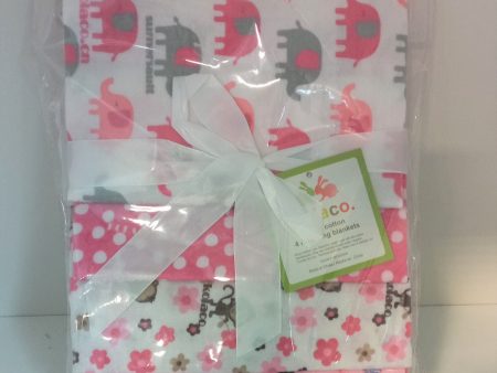 GTBW  Receiving Blanket 4pk Assorted: 100% Cotton Receiving Blanket 4pc Pack Babies are kept warm and snug - SU-2161 Cheap